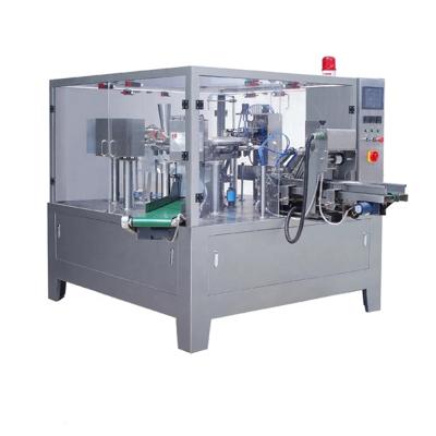 China Rotary Preformed Food Pouch Packaging Machine Food Packaging Machine Bag Filing And Sealing Machine for sale