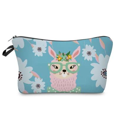 China Latest Design Print Cartoon Toiletry Bag Makeup Handbag Modern Wholesale Custom Cosmetic for sale