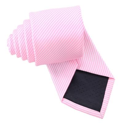 China Zecheng Fashion Men's Casual Formal Woven 100% Silk Jacquard Tie Handmade Pink for sale