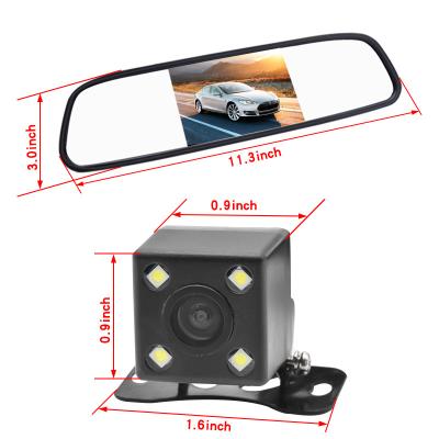 China Waterproof DC 12V-24V 4.3 TFT/LCD 90 To 120 Degree Car Rearview Mirror Reverse Monitor for sale