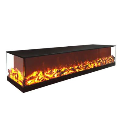 China Modern Custom L Shape Decorative Flame Double Sided Electric Fireplace 2 Sided Electric Fireplace for sale