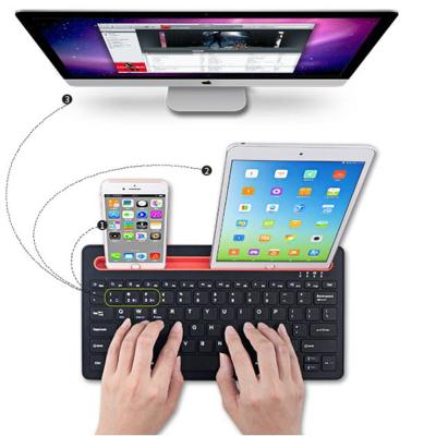 China Tooth B022 OEM Multi-channel Wireless Blue Keyboard With Stand Holder Notebook Tablet Laptop Counter Slot Keyboard For IOS Android Win for sale