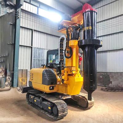 China Pile Driving Vibro Micro Piling Machine Hydraulic Hammer Pile Drive Machine Vibration Guardrail Ground Screw Ram for sale