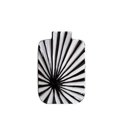 China Simple Modern Creative Black And White Striped Dry Decoration Art Flower Ornaments Vase Pattern Living Room Home Europe for sale