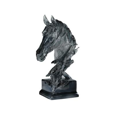 China Art Deco Modern Chinese Transparent Horse Head Living Room Decoration Creative Home Accessories Model Room Art Tv Cabinet Sculpture Decor for sale