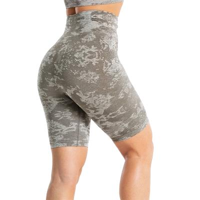 China Top Quality Selling Camouflage Logo Recycled Women High Stretchy Gym Seamless Yoga Shorts Soft Quick Dry Custom Warm Breathable Compression for sale