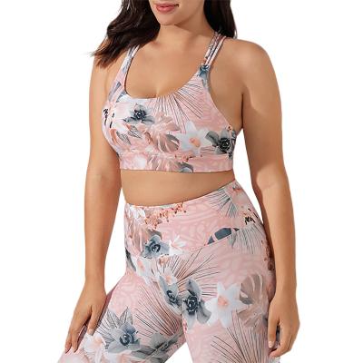 China Fashion Breathable Custom High Quality Recycled Workout Sets Women Butt Fitness Waist Yoga Bra And Sexiest 2 Piece Printed Leggings Set for sale