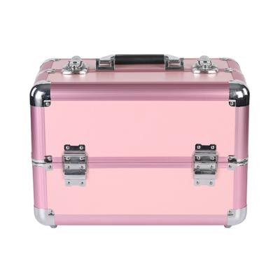 China Fashion factory large capacity aluminum alloy multifunctional portable professional cosmetic case for sale