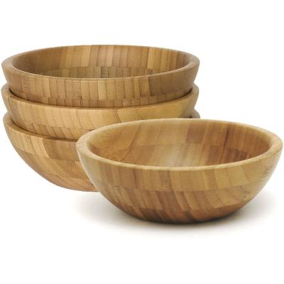 China Sustainable Wholesale Household Kitchen Utensils Travel Dessert Bamboo System Bowls Set for sale