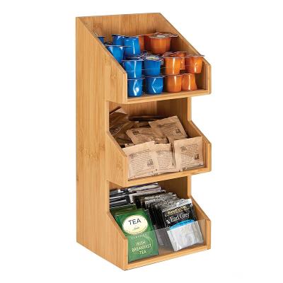 China Sustainable Organizer Bamboo Spice Rack Kitchen Countertop Storage for sale