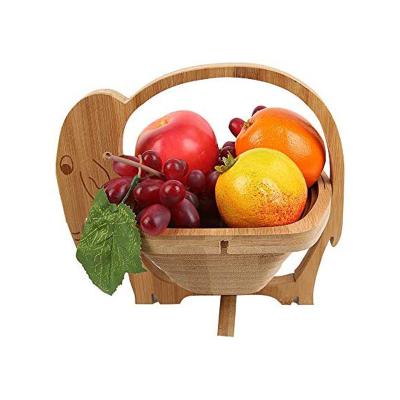 China Viable Factory Customized Collapsible Animal Shape Folding Bamboo Fruit Basket for sale