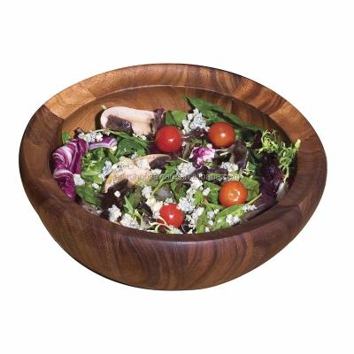 China Sustainable Kitchen Tool Custom Acacia Wooden Bowls For Food for sale