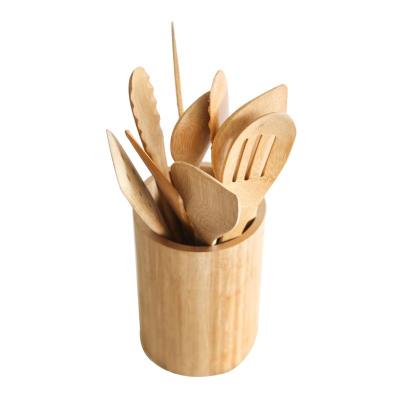 China Sustainable Kitchen Utensil China Factory Wholesale Bamboo Food Grade Cooking And Serving Set for sale