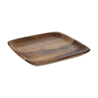 China Sustainable Custom Square Natural Acacia Wood Plates For Food for sale