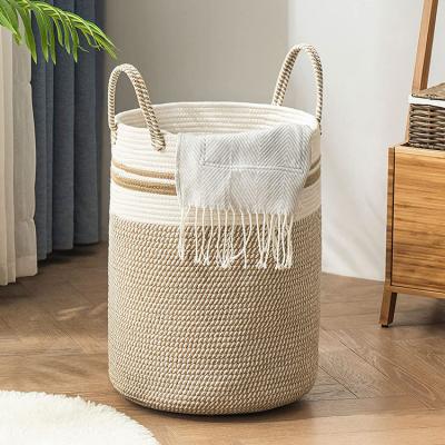 China Household Cotton Modern Hot Selling Stylish Foldable Laundry Basket For Bathroom for sale