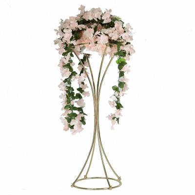 China Table Decoration Vases Gold Flower Stand 82CM Metal Road Lead Wedding Centerpiece Flowers Rack For Event Party Home Decoration for sale