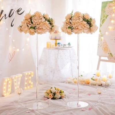 China Decoraive 60CM/80CM Tall Acrylic Road Lead Table Vase Wedding Centerpiece Event Flower Stand For Hotel Party Home Decoration for sale