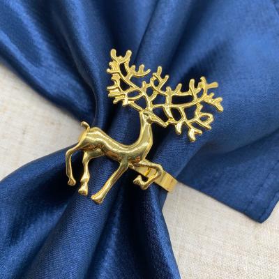 China Luxury Napkin Ring Wedding Party Gatherings Morden Napkin Holder Deer Table Supplies Christmas Banquet Dinner Napkin Home Decor for sale