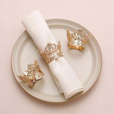 China Luxury Napkin Ring Wedding Party Gatherings Morden Napkin Holder Crown Table Supplies Banquet Dinner Napkin Home Decor for sale