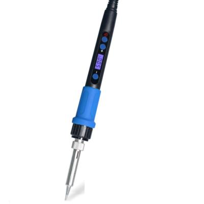 China Factory Direct Sale LCD Digital Display Blue Temperature Representation Adjustable Electric Welding Regular Soldering Iron 60w For Repair For Welding for sale