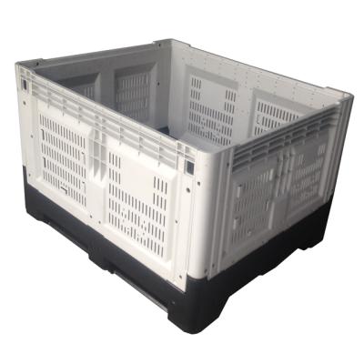 China Large Plastic Folding Plastic Pallet Box Bin Container For Fruits And Vegetables for sale