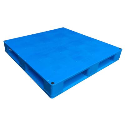 China 2 Ton 1200x1200 Single Faced Forklift Steel Reinforced Dynamic Flat Plastic Pallet for sale