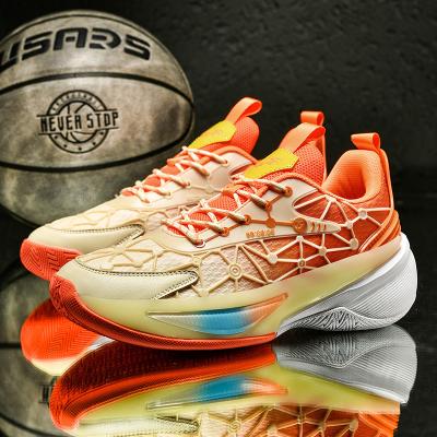 China Cushioning High Quality Men's Fashion Contrast Color Basketball Shoe Outdoor Sneakers Design Luminous Reflective Mesh Women Basketball Shoe for sale