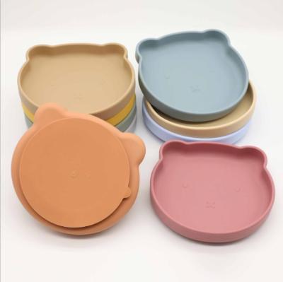 China BPA Free Food Grade Silicone Feeding Dishes For Baby With Suction Silicone Baby Suction Dish for sale