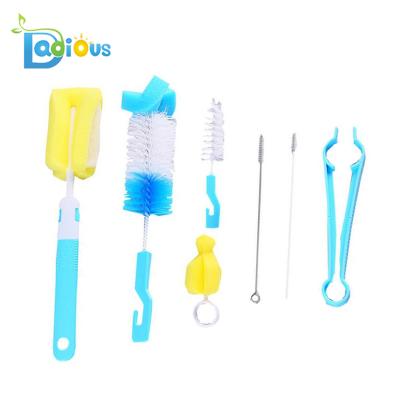 China Best Viable Nylon Baby Bottle Nipple Cleaning Brush with 7pcs for sale