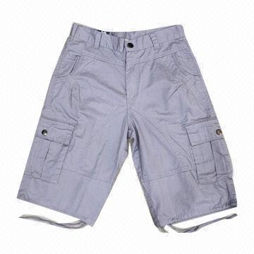 China 2016 New Stylish Men's Gray Cargo Shorts, Made of 100% Cotton Material for sale