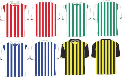 China Custom Polyester Striped Soccer Jersey, Person Football Shirt ,Quickly Dry Football Shirts for sale