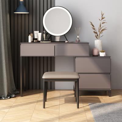 China The new small family vanity makeup table set Nordic Chinese/modern is modern and contracted to receive the whole ark gray dressing table chair for sale