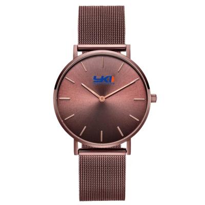 China Wholesale BK2B Alarm Stainless Steel Water Resistant OEM Customized Logo Minimalist Quartz Leather Watch Wrist For Women Men for sale