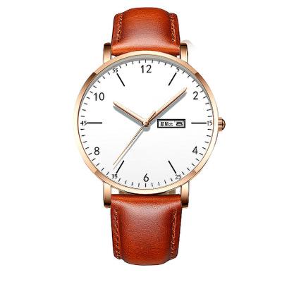 China Japan Movt Date Quartz Watch Stainless Steel Business Automatic Quartz Back Watch Minimalist Leather for sale