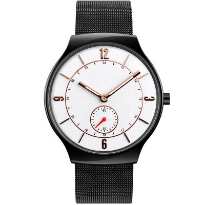 China OEM fashion logo stainless steel mesh fashion men's fashion simple automatic time simple high quality men's business quartz watch for sale