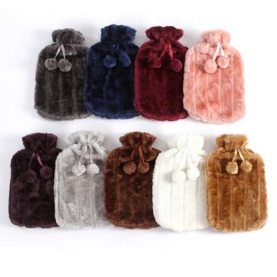 China For Warm In Winter BS Factory Wholesale Custom Reusable Warm Rubber Water Bottles 2l Hot Water Bag With Plush Cover for sale