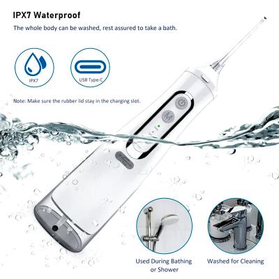 China Best Outdoor Water Flosser 310ml Travel Water Flosser Popular Cordless Tank 4 Nozzles for sale