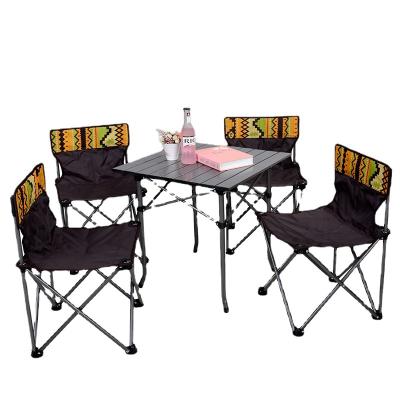 China New leisure folding five-piece folding beach chair table and outdoor portable camping chair set for sale