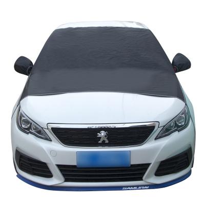 China Front Car Windshield Cover Snow Sun Shade Waterproof Universal Protective Half Fit Cover With Ears for sale