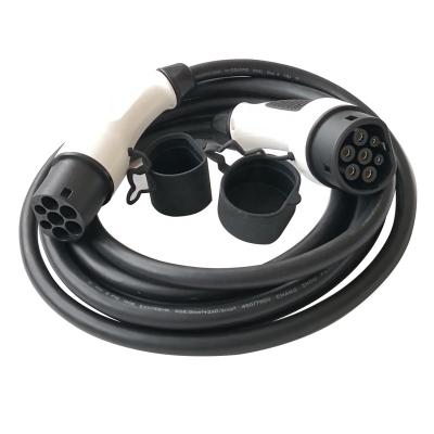 China IEC 62196 mode 3 ev cable chargers female to male plug with cable cord tesla car charger type - 2 3 phase IEC 62196 evse charging cables for sale