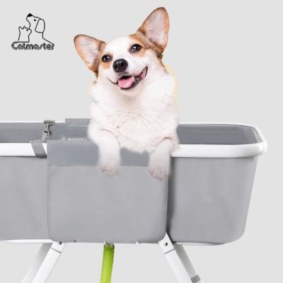 China Sustainable Plastic Cleaning Supplies Cat Dog Washing Bathing Collapsible Folding Bath Tub Foldable Pet Bathtub for sale