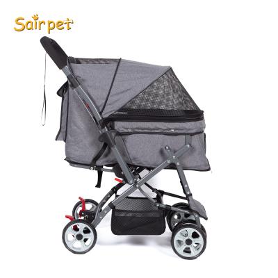 China Travel Outdoor Stroller Viable Pet Stroller Luxury Airy Multifunctional Pet Stroller Pet Trolley for sale