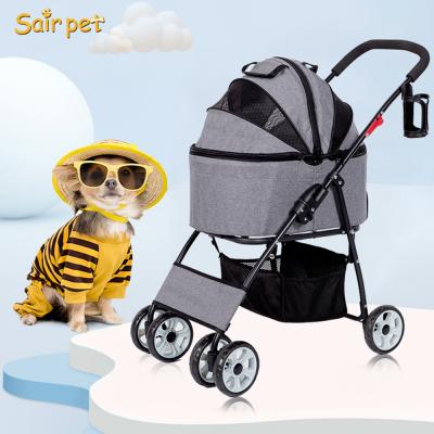 China 2021 Wholesaler Viable Detachable Pet Stroller Overturned Pet Stroller Pet Stroller Carrier for sale