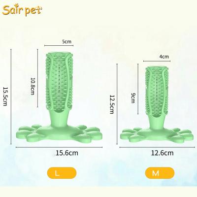 China Puppy Viable Decompression Teddy Bear Toothbrush Toy Dog Elastic Rubber Molar Teeth Bite Resistant Pet Toy for sale