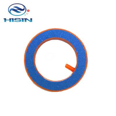 China HiSin/HaiXin AS014 viable orange&blue 75*50*H12mm in bulk the stone circle air farm fish farming aquarium accessories, aquarium decoration for sale