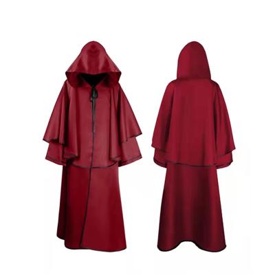 China Cosplay Devil Reaper Cosplay Vampire Halloween Mask Adult Halloween Costume Cloak Medieval Robe Hooded Robe Cosplay Costume for sale