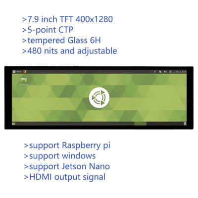 Cina 7.9 Inch Stretched Bar Type HD Monitor Raspberry Pi 4a generazione B Jetson Nano Display IPS Con schermo capacitivo in vendita