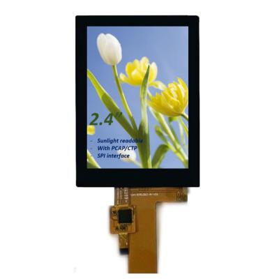 中国 2.4 Inch PCAP TFT LCD Display Sunlight Readable, 15 Pin SPI 2.4 Inch All Viewing Angle TFT LCD With CTP 販売のため