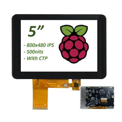 China De Aanrakingsvertoning 5 Duim 800x480 Dots Raspberry Pi Compatible van het Pcapvenster HDMI Te koop