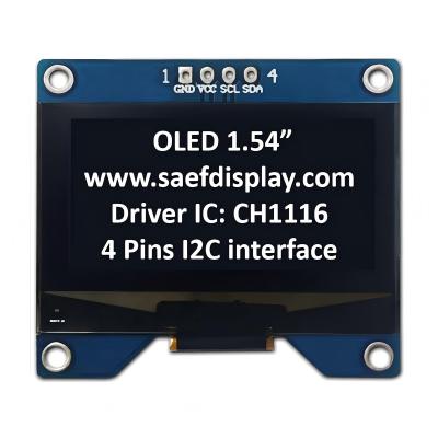 China Factory Stock 1.54-Inch OLED Display 128x64 with I2C Interface & CH1116 Driver for sale